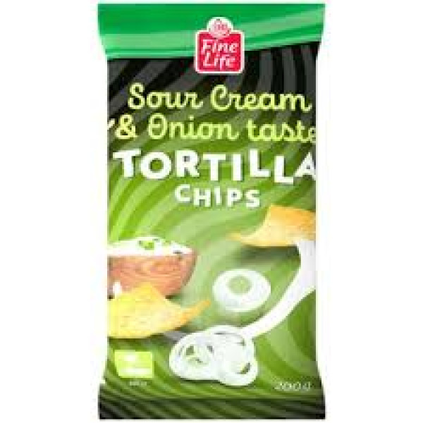 Tortilla chips sourcream&luk 200g Fine life