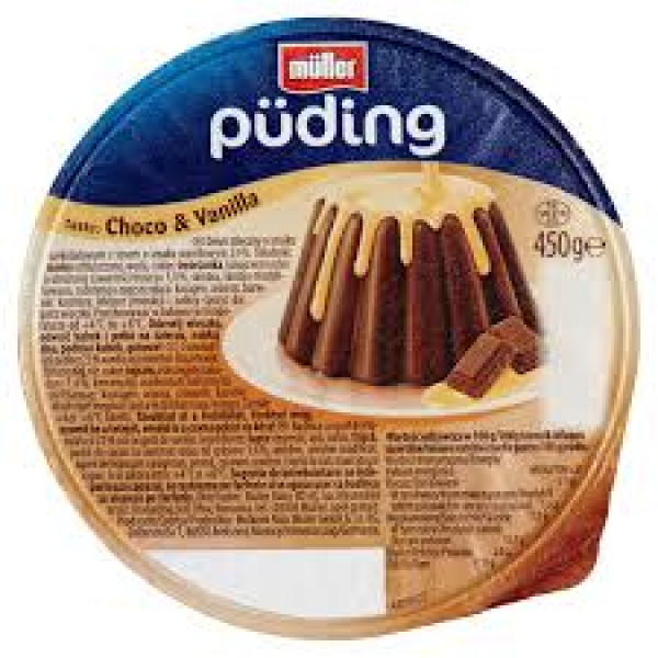 Muller puding čokolada preliv vanila 450g