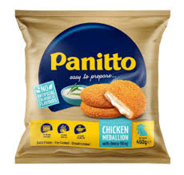Panitto pileći mini medaljoni punjeni sirom 450g